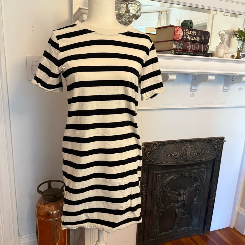H&M Black and White Striped Mini Dress